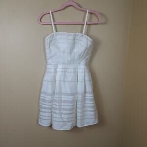 Minute Champagne Striped Fit and Flare Mini Dress Size M